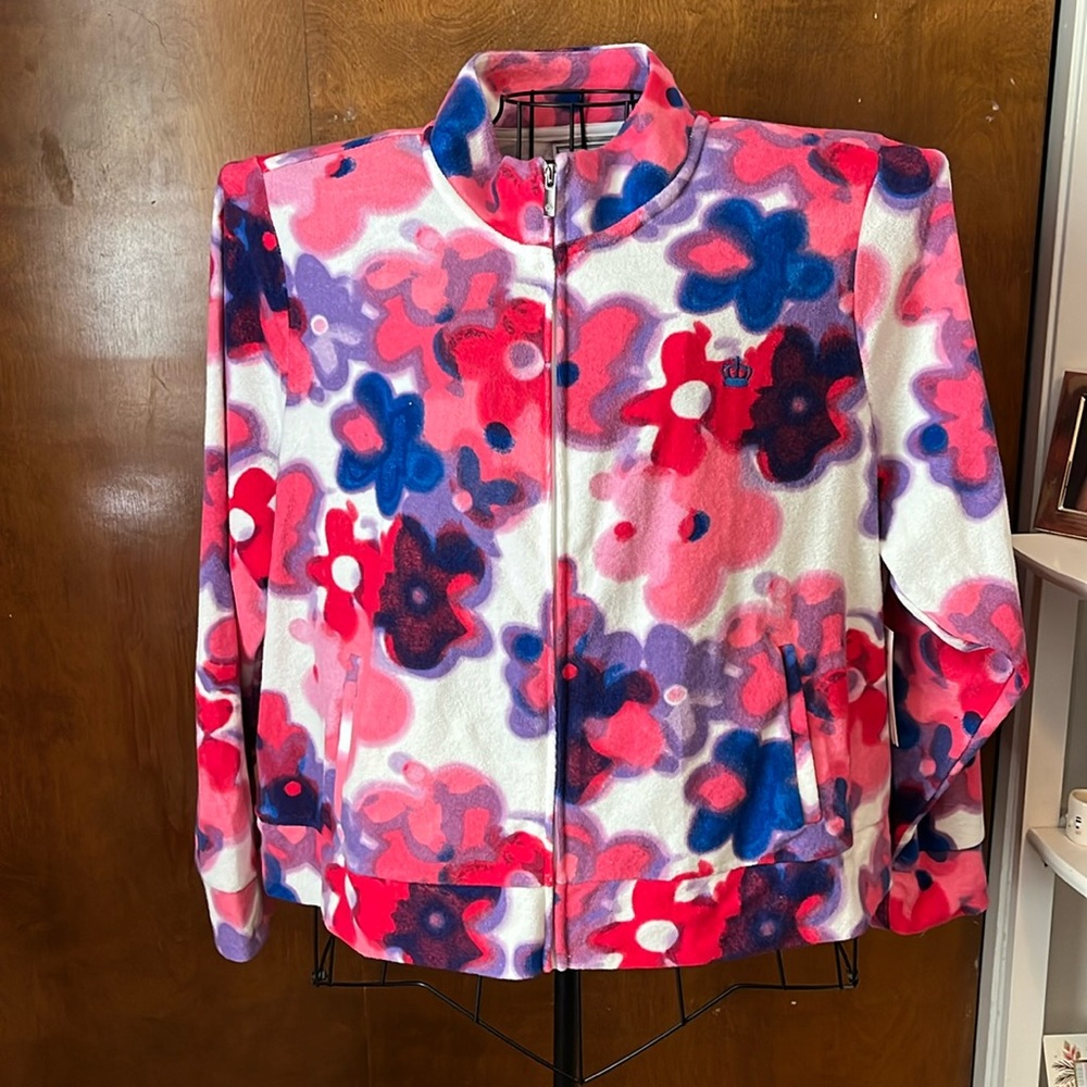 NWT Juicy by Juicy Couture full zip floral terry bomber style jacket